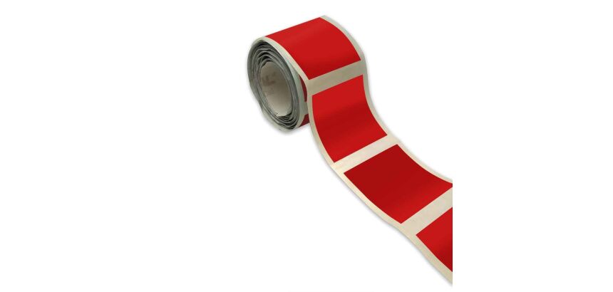 Bande de repérage pour surfaces vitrées - Intérieur - Carrés ROUGE