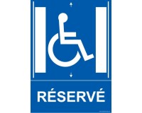 Panneau picto Ascenseur Réservé avec picto PMR