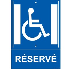 Panneau picto Ascenseur Réservé avec picto PMR