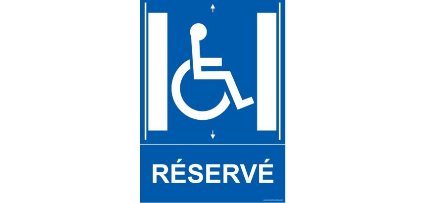 Panneau picto Ascenseur Réservé avec picto PMR
