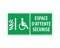Panneau d'évacuation - Espace d'attente sécurisé