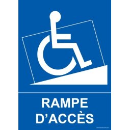 Panneau handicapé - Rampe d'accès