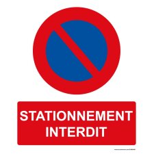 Panneau rectangulaire de sécurité Stationnement interdit