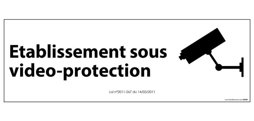 Panneau Etablissement sous vidéo-protection - 210 x 75 mm