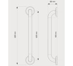 Barre d'appui droite acier inoxydable