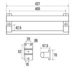 Barre d'appui droite WOOD 40 cm