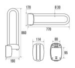 Barre d'appui relevable en Inox brossé