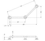 Barre d'appui coudée 135° acier inoxydable 3 points