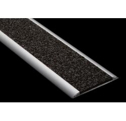 Nez de marche profil plat aluminium minéral - Noir - 39 x 3005