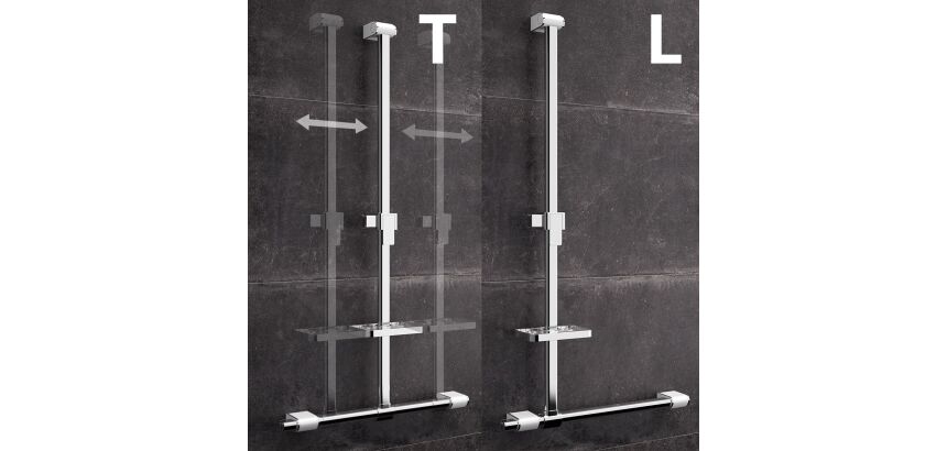 Barre de douche en T&L Adaggio 1200x600 mm alu