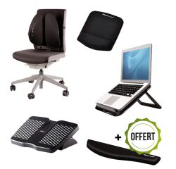 Pack ergo Bureau avec support ordinateur portable