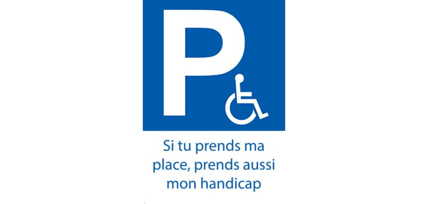 Stickers - Si tu prends ma place, prends aussi mon handicap   - Papier autocollant