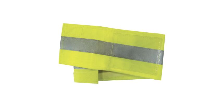 Brassard jaune rétroréfléchissant haute visibilité velcro