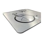 Pictogramme en aluminium brossé WC /PMR transfert gauche