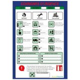 Poster plastifié - Consignes d'urgence - format A3