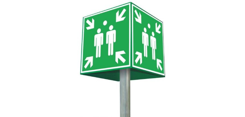 Point de Rassemblement 360° en métal - 400 x 400 mm