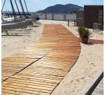 Chemin de plage ou pelouse en bois enroulable