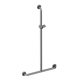 Barre de douche en T - acier inoxydable - 600x1200 mm