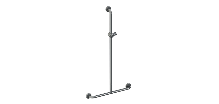 Barre de douche en T - acier inoxydable - 600x1200 mm