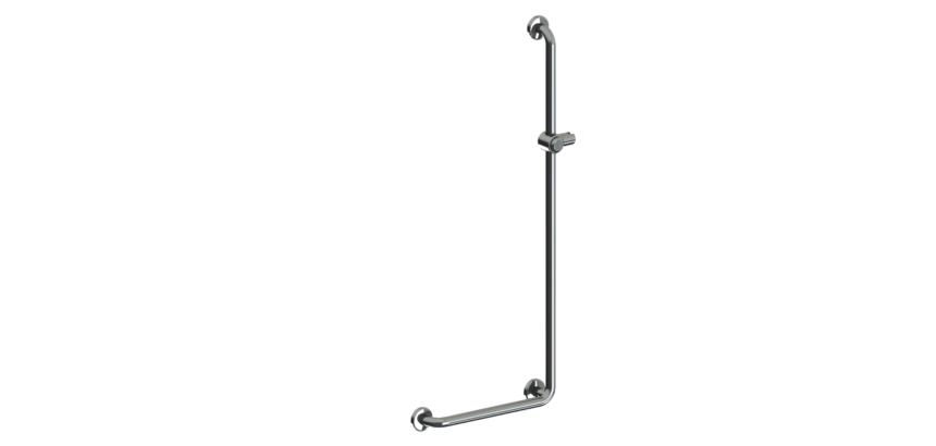 Barre de douche en L - acier inoxydable - 450x1200 mm