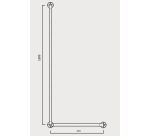 Barre de douche en L - acier inoxydable - 450x1200 mm