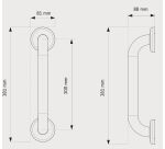 Barre d'appui droite acier inoxydable