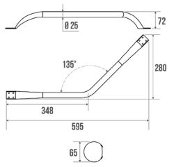Barre d'appui coudée BANJU   - Inox brossé