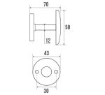 Porte manteau en acier chromé 1 tête