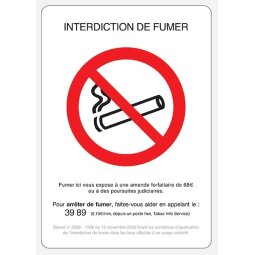 panneau Interdiction de fumer