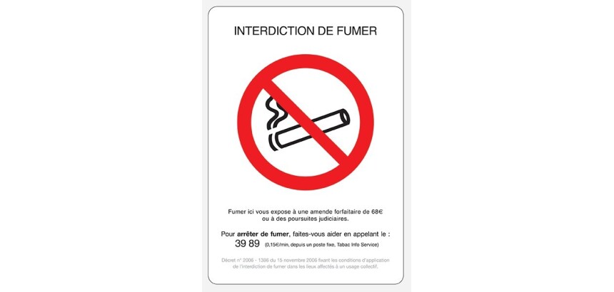 panneau Interdiction de fumer