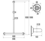 Barre douche en T Blanche