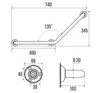 Barre d'appui coudée 135° Color