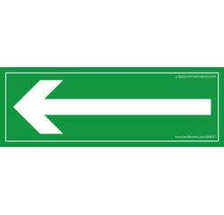Panneau Flèche Evacuation - fond vert
