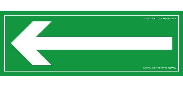 Panneau Flèche Evacuation - fond vert