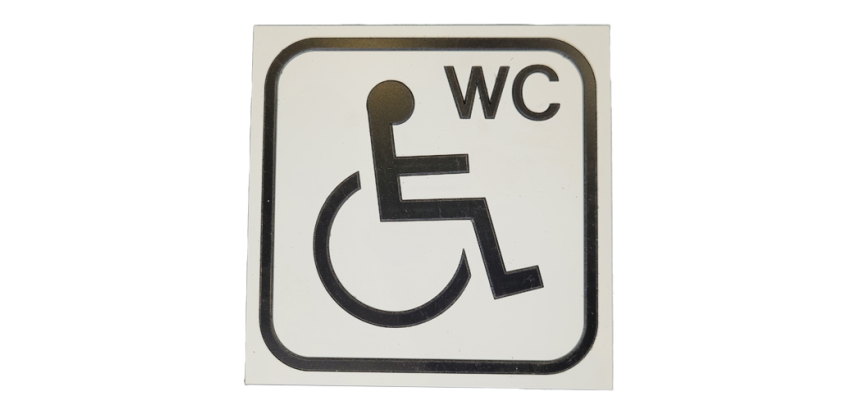 Panneau WC picto PMR en relief