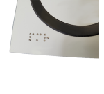 Panneau relief et braille WC, flèche avec picto PMR