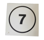Panneau relief et braille Numéro 7 - Fond blanc