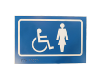 Panneau Picto PMR et FEMME en relief et braille