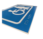 Panneau Picto PMR et FEMME en relief et braille