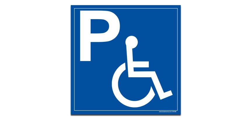Panneau Picto Parking PMR carré