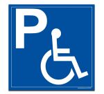 Panneau Picto Parking PMR à couvre-chant carré