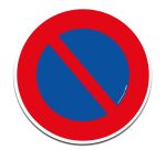 Sticker autocollant "stationnement interdit" - diamètre 400 mm