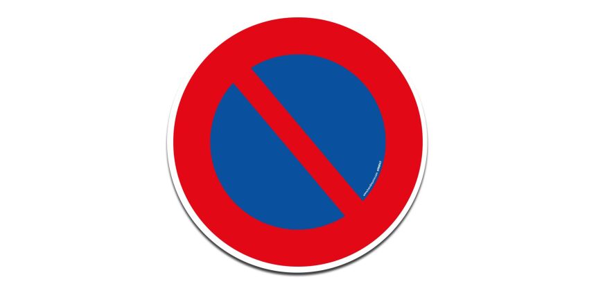 Sticker autocollant "stationnement interdit" - diamètre 400 mm