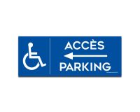 Panneau Picto Direction vers parking PMR, flèche à gauche