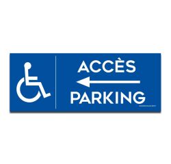 Panneau Picto Direction vers parking PMR, flèche à gauche