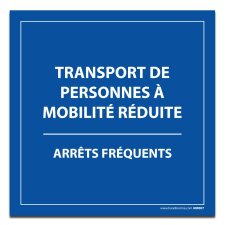 Plaque magnétique pour véhicule - Transport PMR, arrêts fréquents