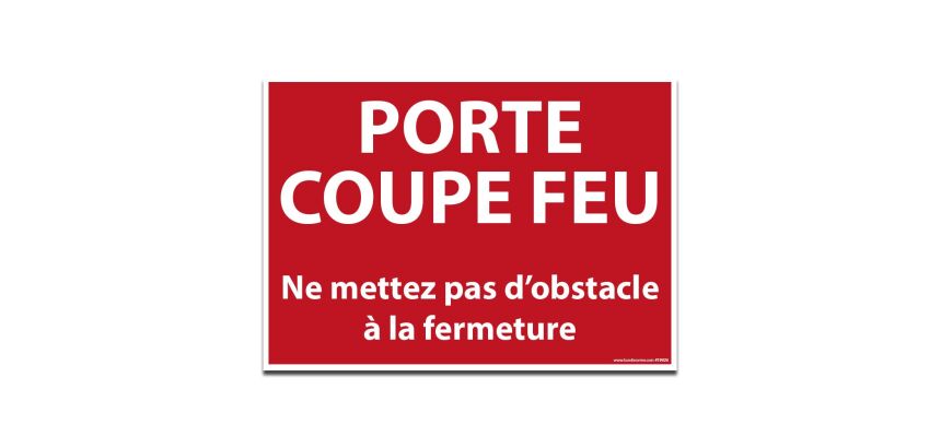 Panneau - Porte coupe-feu, pas d'obstacle - ISO 3864-1
