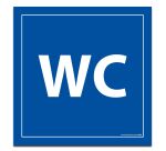 Panneau picto WC - fond bleu