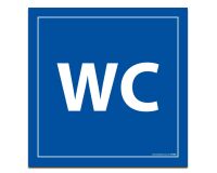 Panneau picto WC - fond bleu