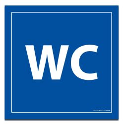 Panneau picto WC - fond bleu